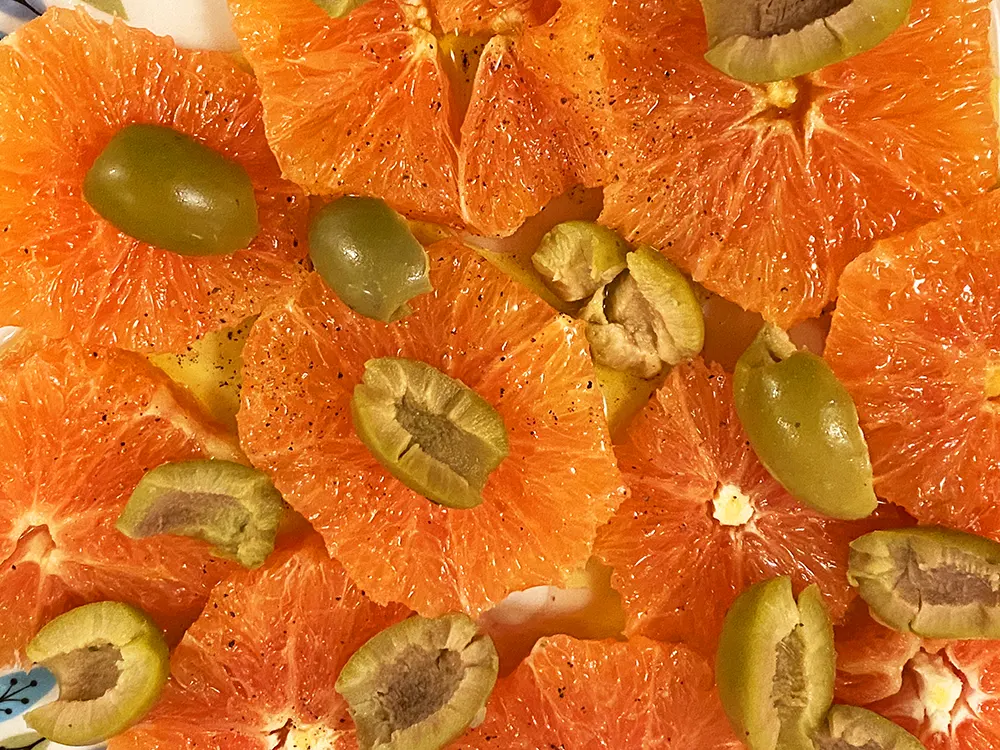 Sicilian style citrus salad green olives