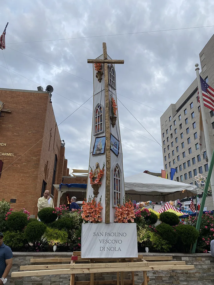 The Giglio Feast commemorates San Paolino, Bishop of Nola, Italy