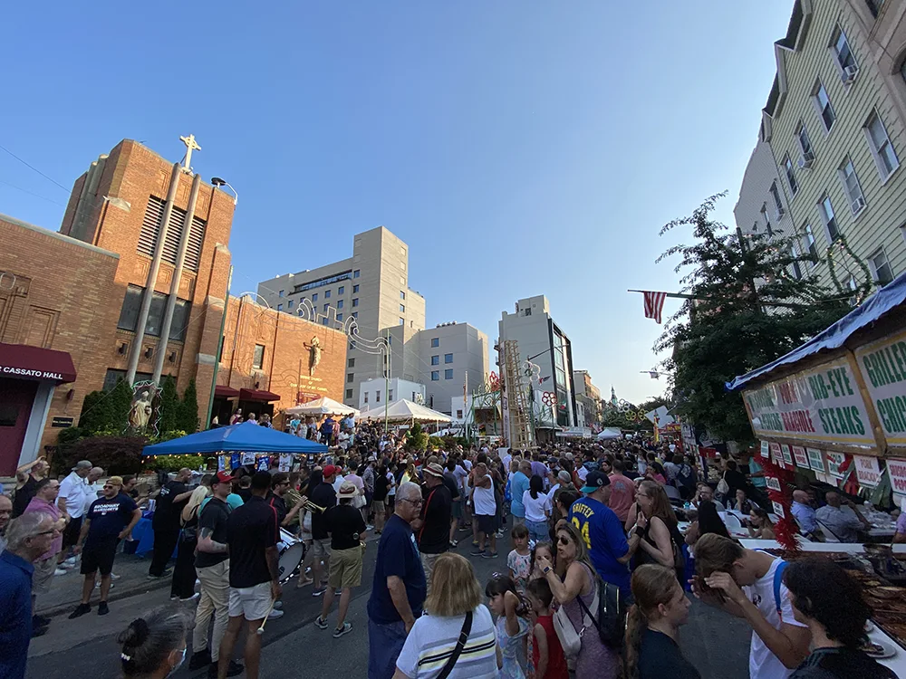 Our Lady of Mount Caramel stands at the center of the festival