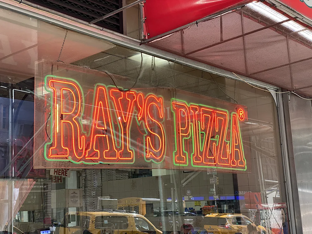 Ray's Pizza neon sign in New York City